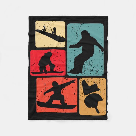 スノーボーおもしろいディング恋人スノーボーダーウィンタースポーツ フリースブランケット (正面)