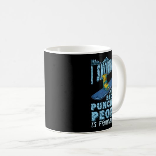 スノーボーおもしろいドスノーボードギフト コーヒーマグカップ (正面右)