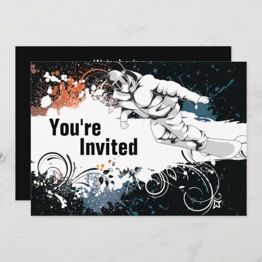 スノーボーグランジド誕生日パーティーへの招待 招待状 (正面/裏面)