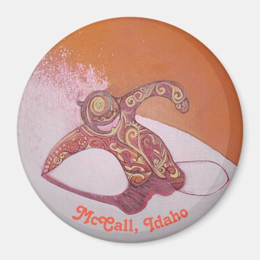 スノーボーダーがポウをシュレッダ処理 マグネット (正面)