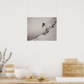 スノーボーダーが崖から飛び降りて火薬に入る ポスター (キッチン)