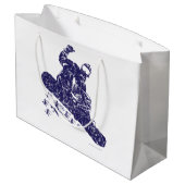 スノーボーダーが高い雪を積み上げる ラージペーパーバッグ (裏面アングル)