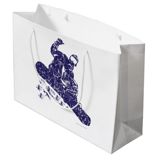 スノーボーダーが高い雪を積み上げる ラージペーパーバッグ (裏面アングル)