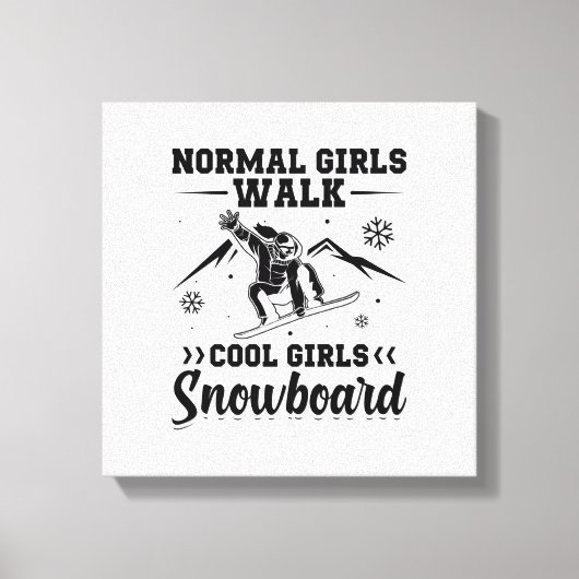 スノーボーダーことわざ |スノーボードの冬のプレゼント キャンバスプリント (正面)