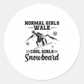 スノーボーダーことわざ |スノーボードの冬のプレゼント ラウンドシール (正面)