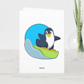 スノーボーダーとして雪山を滑るペンギン.PNG カード (裏面)