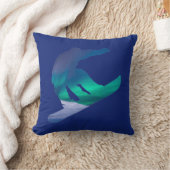 スノーボーダーのオーロラのNorthern Lightsの装飾用クッション クッション (ブランケット)