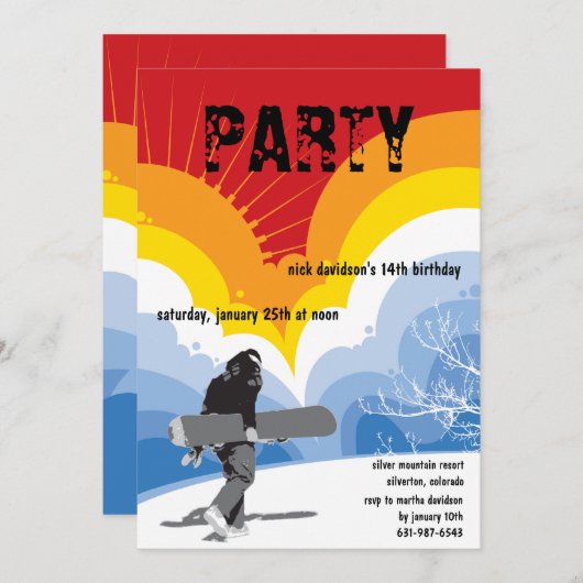 スノーボーダーの夢の招待状 招待状 (正面/裏面)