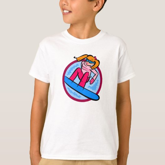 スノーボーダーの女の子 Tシャツ (正面)