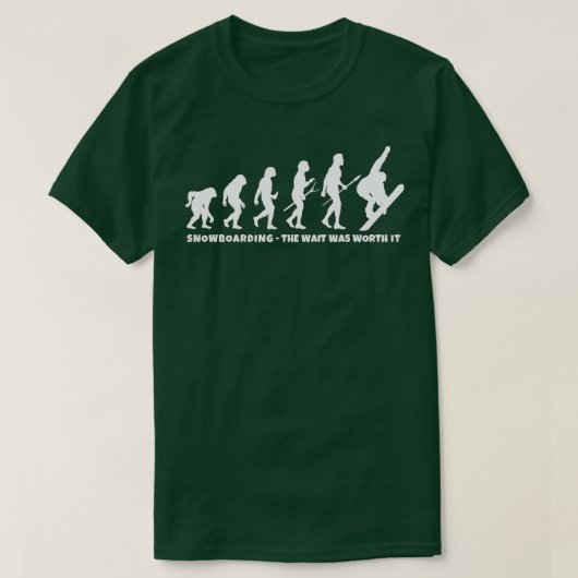 スノーボーダーの進化 Tシャツ (デザイン正面)