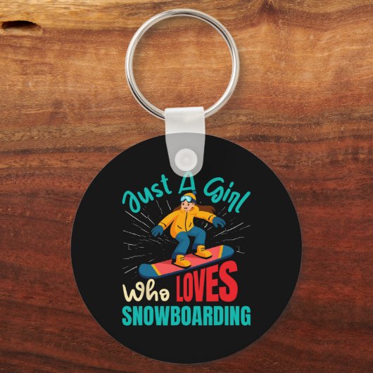 スノーボーダーはスノーボーディングギルが大好きな女の子。 キーホルダー (正面)
