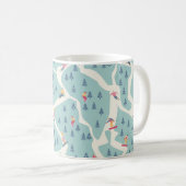 スノーボーダーやスキーヤーがスキー場に乗る。Pe コーヒーマグカップ (正面右)