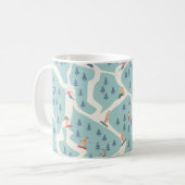 スノーボーダーやスキーヤーがスキー場に乗る。Pe コーヒーマグカップ (正面左)