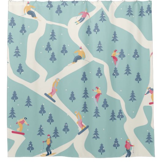 スノーボーダーやスキーヤーはスキー場に乗る。ペ シャワーカーテン (正面)