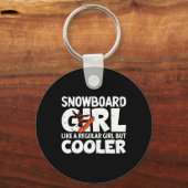 スノーボーダーガールスノーボードギフトワイン キーホルダー (正面)