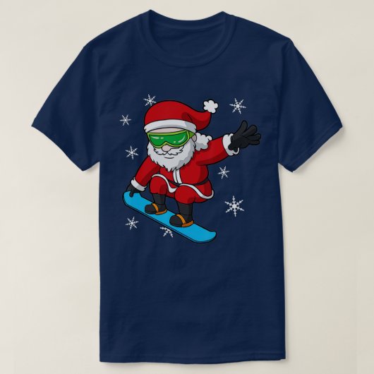 スノーボーダークリスマスサンタクローススノーボードスノーボ Tシャツ (デザイン正面)
