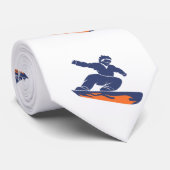 スノーボーダーシルエット – 背景色を選択 ネクタイ (ロール)