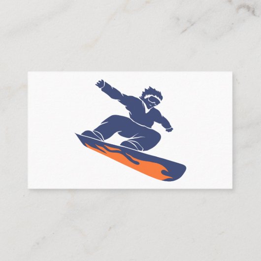 スノーボーダーシルエット – 背景色を選択 名刺 (裏面)