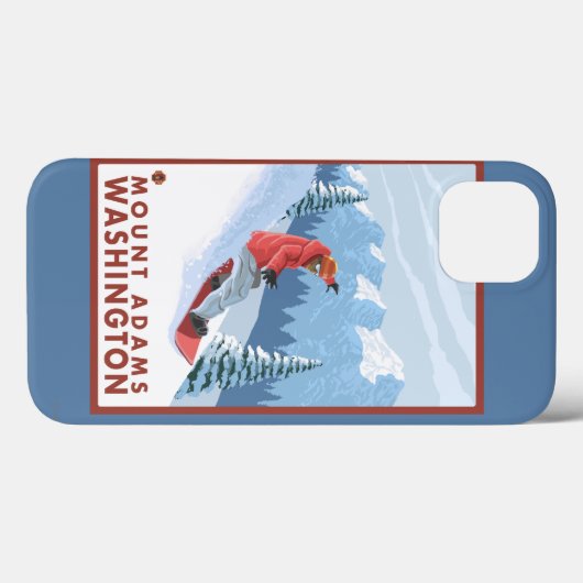 スノーボーダーシーン – ワシントン山アダムス Case-Mate iPhoneケース (裏面 (横))