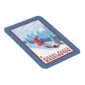 スノーボーダーシーン – 山ベイカー,ワシントン マグネット (右側)