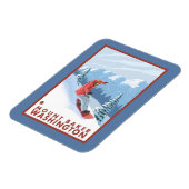 スノーボーダーシーン – 山ベイカー,ワシントン マグネット (左側)