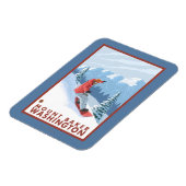 スノーボーダーシーン – 山ベイカー，ワシントン マグネット (左側)