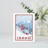 スノーボーダーシーンIdahoVintage旅行ポスター ポストカード (スタンド正面)