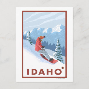 スノーボーダーシーンIdahoVintage旅行ポスター ポストカード