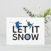 スノーボーダースキーアウィンタースポーツホリデー シーズンカード (スタンド正面)