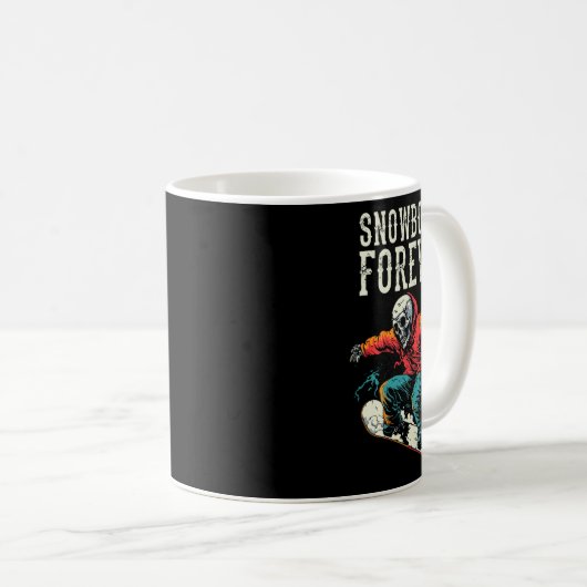 スノーボーダースケルトン – スノーボーディングウィンタースポーツ コーヒーマグカップ (正面右)
