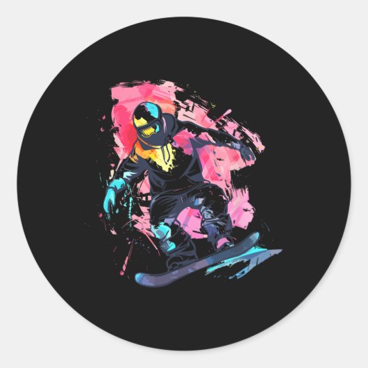 スノーボーダースノーボーディングスロペスタイル ラウンドシール (正面)