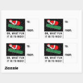 スノーボーダースノーボーディングホリデーギフトラベル 長方形シール (シート)