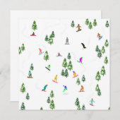 スノーボーダースノーボードイラストレーションカード (正面/裏面)