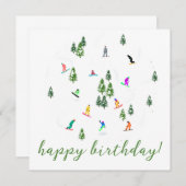 スノーボーダースノーボードイラストレーション誕生日 (正面/裏面)