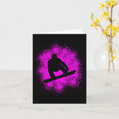 スノーボーダースノーボード女性男性 カード (黄色い花)