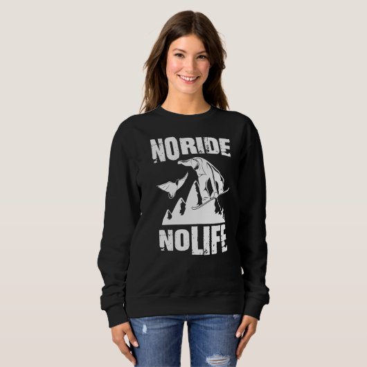 スノーボーダースプルーシュルッティグノーライドNo Lide No Lifeスノーボ スウェットシャツ (正面フル)