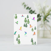 スノーボーダーズスノーボーディング冬 ポストカード (スタンド正面)