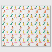 スノーボーダーズパターンホリデイクリスマス ラッピングペーパー (フラット)