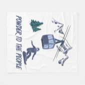 スノーボーダーパワートゥザピープルスキーリゾート フリースブランケット (正面(横))