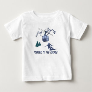 スノーボーダーパワートゥザピープルスキーリゾート ベビーTシャツ