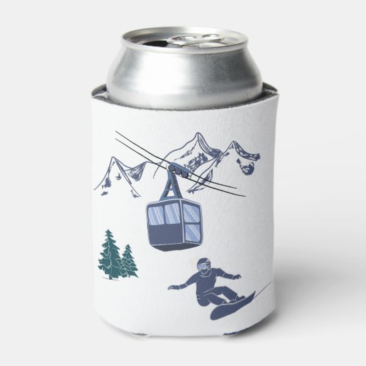 スノーボーダーパワートゥザピープルスキーリゾート 缶クーラー (缶正面)