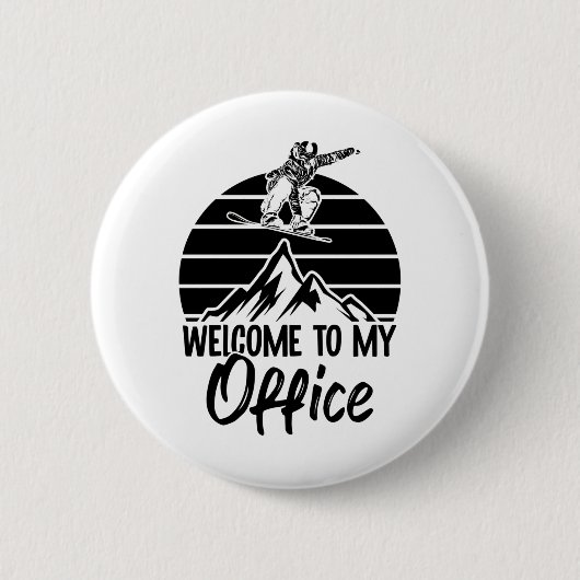 スノーボーダーベルジュ |スノーボードのアプレーススキーギフト 缶バッジ (正面)
