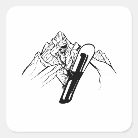 スノーボーダーマウンテンアドベンチャー スクエアシール (正面)