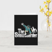スノーボーダーマウンテンズウィンターエクストリームスポーツスノーボ カード (黄色い花)