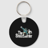 スノーボーダーマウンテンズウィンターエクストリームスポーツスノーボ キーホルダー (正面)