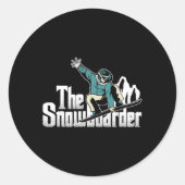 スノーボーダーマウンテンズウィンターエクストリームスポーツスノーボ ラウンドシール (正面)