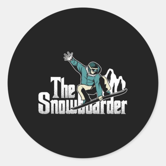 スノーボーダーマウンテンズウィンターエクストリームスポーツスノーボ ラウンドシール (正面)