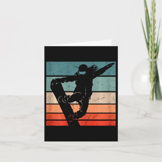 スノーボーダーマウンテンズスキーゲレンデレトロスノーボード カード (正面)