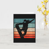 スノーボーダーマウンテンズスキーゲレンデレトロスノーボード カード (黄色い花)