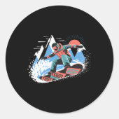 スノーボーダーマスターザ斜面スノーボーディングスノーボア ラウンドシール (正面)